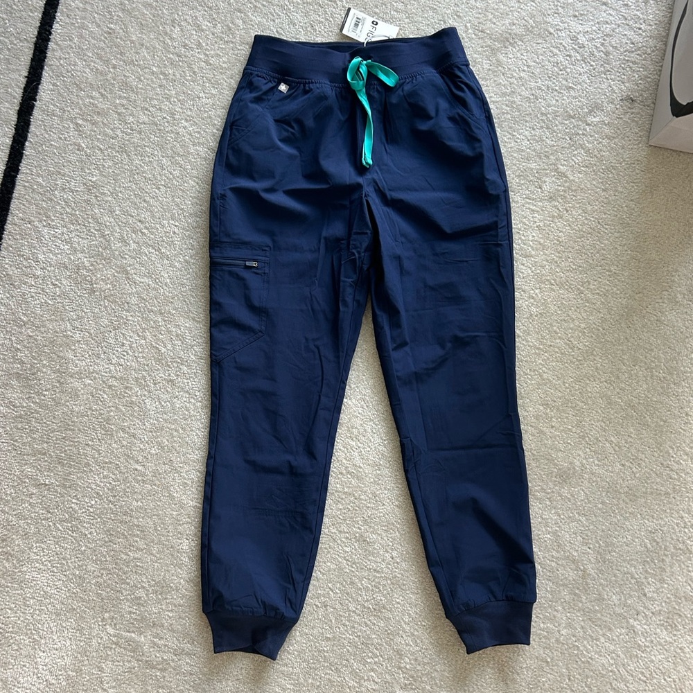 Figs High Waisted Zamora Jogger Navy Scrub Pants